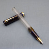 Click Bamboo Marble Half Transparent Eyedropper Fountain Pen - Blue Marbled