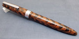 Click Falcon Ebonite Handmade Fountain Pen - Brown and Black Rippled