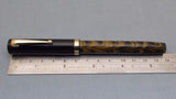Click Bamboo Ebonite Eyedropper Fountain Pen - Yellow Black Rippled