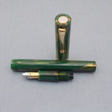 Click Bamboo Marble Eyedropper Fountain Pen - Green Marbled