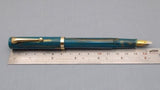 Click Bamboo Marble Eyedropper Fountain Pen - Teal Marbled