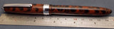 Click Falcon Ebonite Handmade Fountain Pen - Orange Brown and Black Rippled