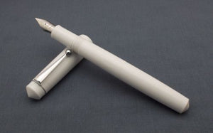 Click Aristocrat White Fountain Pen 3-in-1 Filling with Fine Nib - Chrome Trim