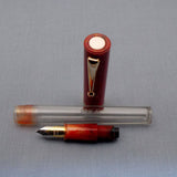 Click Bamboo Marble Half Transparent Eyedropper Fountain Pen - Red Marbled