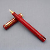 Click Bamboo Marble Eyedropper Fountain Pen - Red Marbled