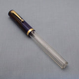 Click Bamboo Marble Half Transparent Eyedropper Fountain Pen - Blue Marbled