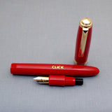 Click Falcon Gold Eyedropper Fountain Pen - Solid Red