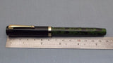 Click Bamboo Ebonite Eyedropper Fountain Pen - Green Black Rippled