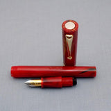 Click Bamboo Marble Eyedropper Fountain Pen - Red Marbled