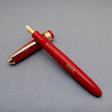 Click Falcon Gold Eyedropper Fountain Pen - Solid Red