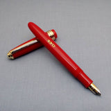 Click Falcon Gold Eyedropper Fountain Pen - Solid Red