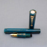 Click Bamboo Marble Eyedropper Fountain Pen - Teal Marbled