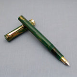 Click Bamboo Marble Eyedropper Fountain Pen - Green Marbled