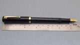 Click Bamboo Ebonite Eyedropper Fountain Pen - Teal Black Rippled