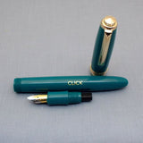 Click Falcon Gold Eyedropper Fountain Pen - Solid Teal