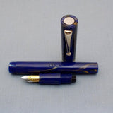 Click Bamboo Marble Eyedropper Fountain Pen - Blue Marbled