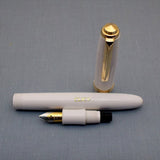Click Falcon Gold Eyedropper Fountain Pen - Solid White