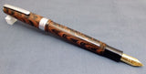 Click Falcon Ebonite Handmade Fountain Pen - Brown and Black Rippled