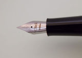Click Aristocrat Acrylic Fountain Pen - Fine Nib - Chrome Trim - Black