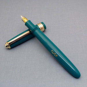 Click Falcon Gold Eyedropper Fountain Pen - Solid Teal