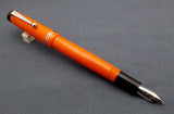Click Aristocrat Acrylic Fountain Pen - Fine Nib - Chrome Trim - Dark Orange