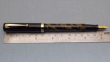 Click Bamboo Ebonite Eyedropper Fountain Pen - Yellow Black Rippled