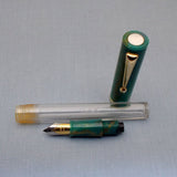 Click Bamboo Marble Half Transparent Eyedropper Fountain Pen - Teal Marbled