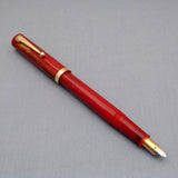 Click Bamboo Marble Eyedropper Fountain Pen - Red Marbled